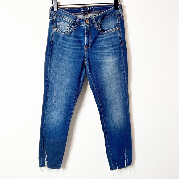 Zara Basic Women Blue Distressed Denim Size 6 - Picture 1 of 4